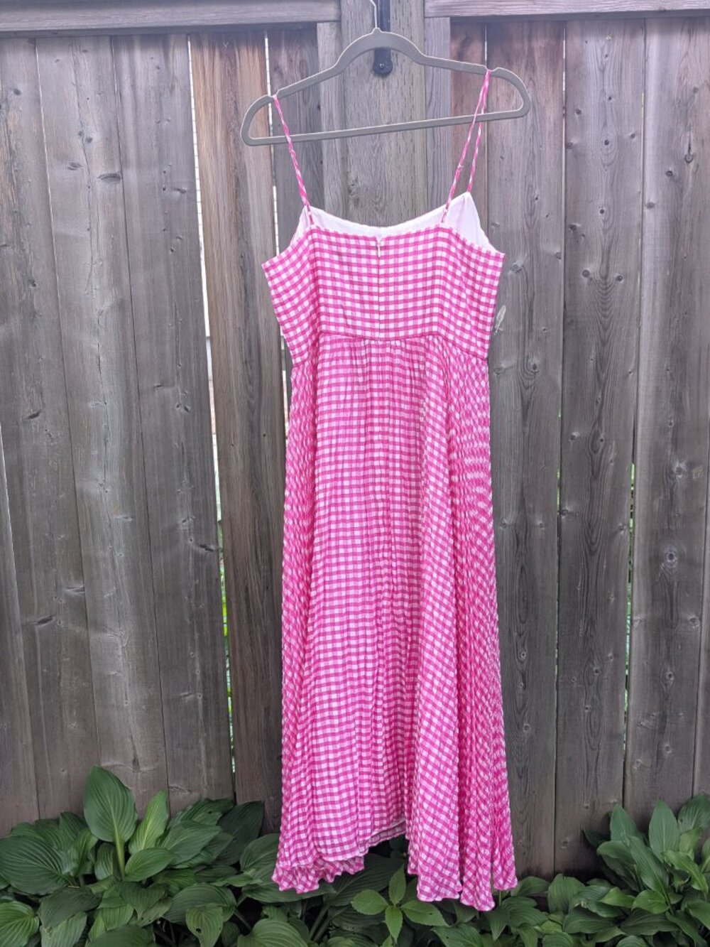 Pink and White Gingham Jcrew dress (12) - Picture 2 of 6